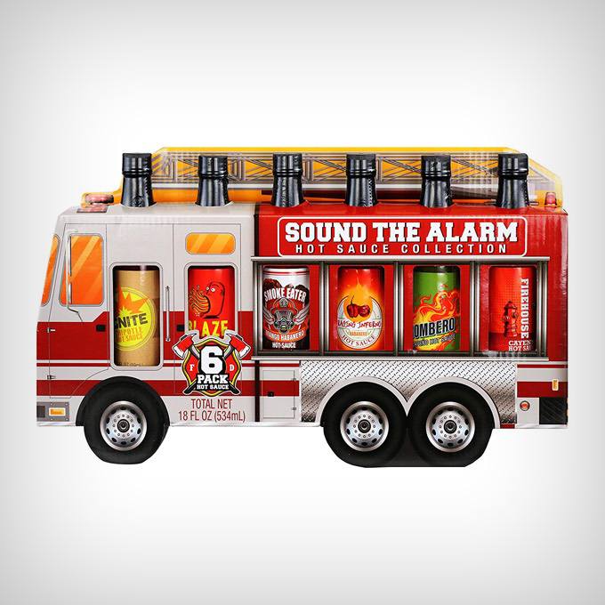 Fire Truck Hot Sauce Gift Set